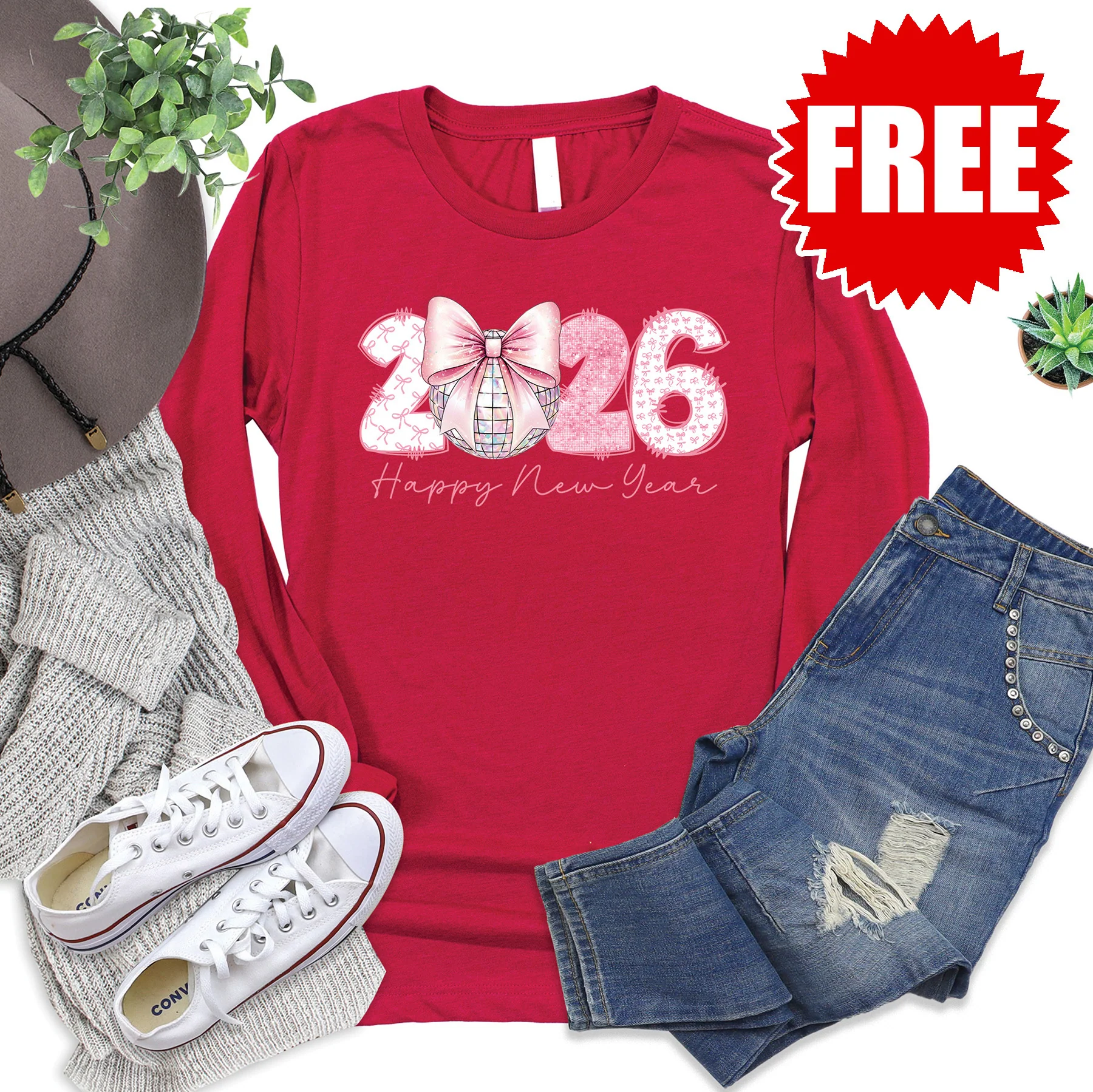 2026 Pink Bow Long Sleeve - 0