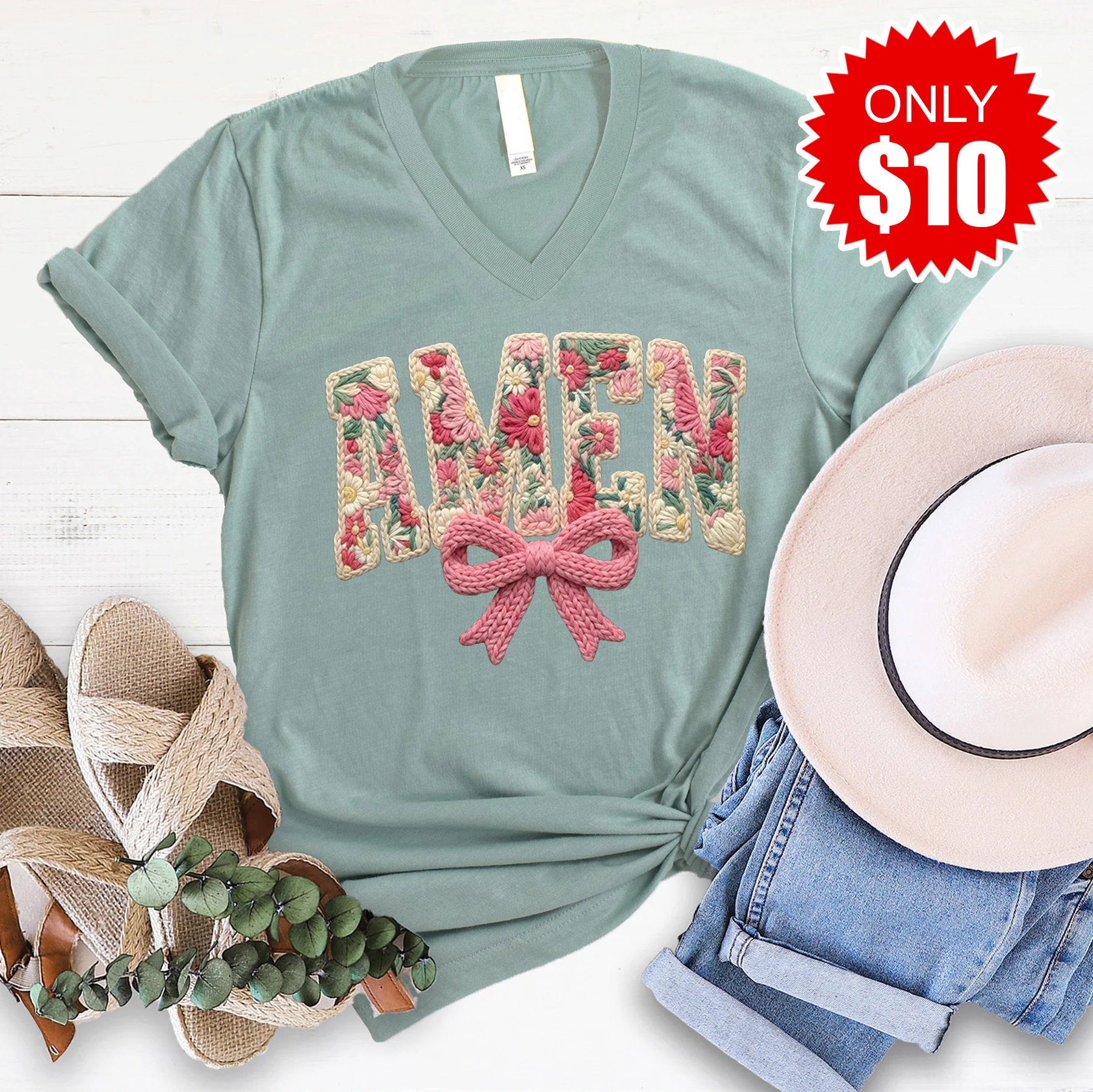 Amen Chenille V-Neck - 10