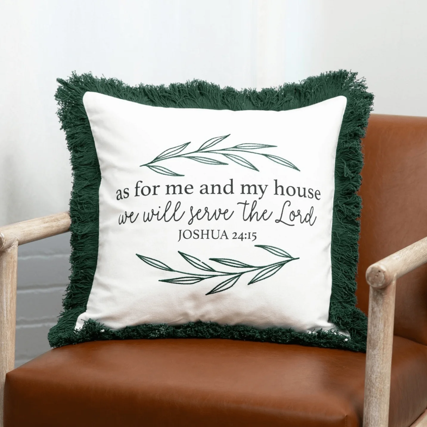 As For Me & My House Prayer Pocket Pillow Cover