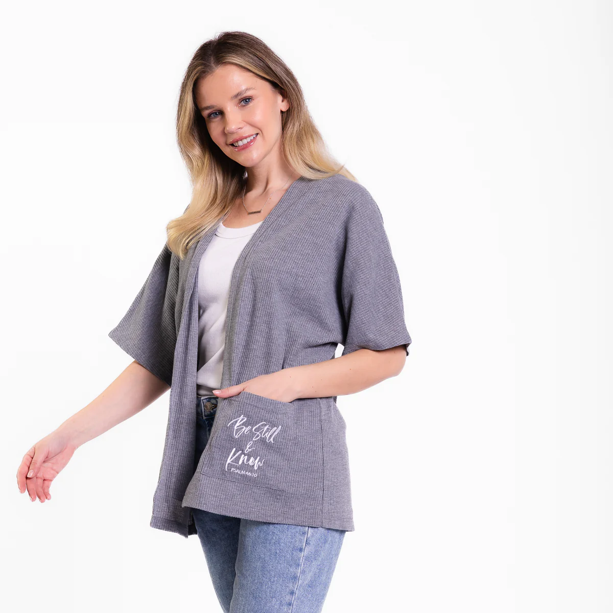 Be Still Waffle Knit Kimono - Image 2