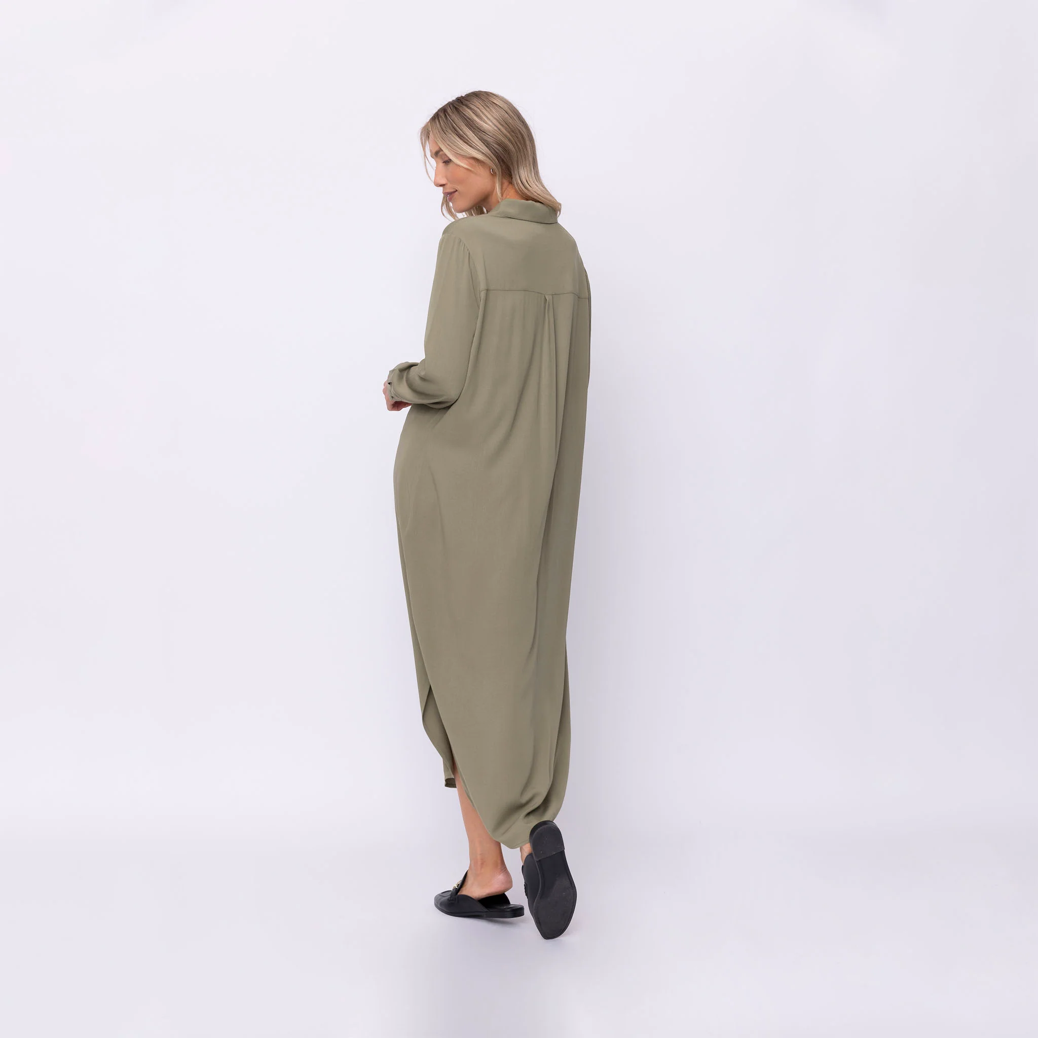 Bee Kind Long Sleeve Midi Shirt Dress - Image 10