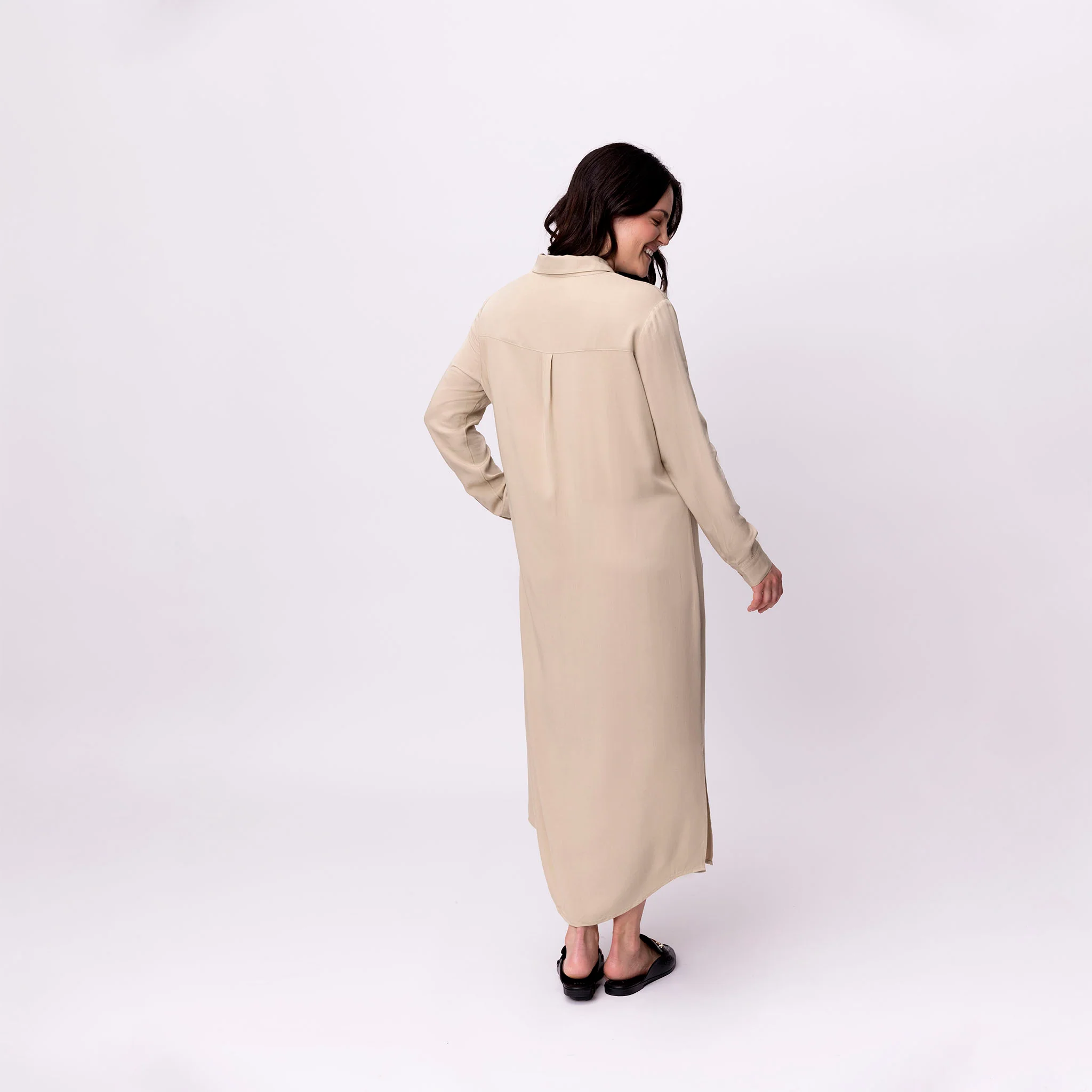 Bee Kind Long Sleeve Midi Shirt Dress - Image 9