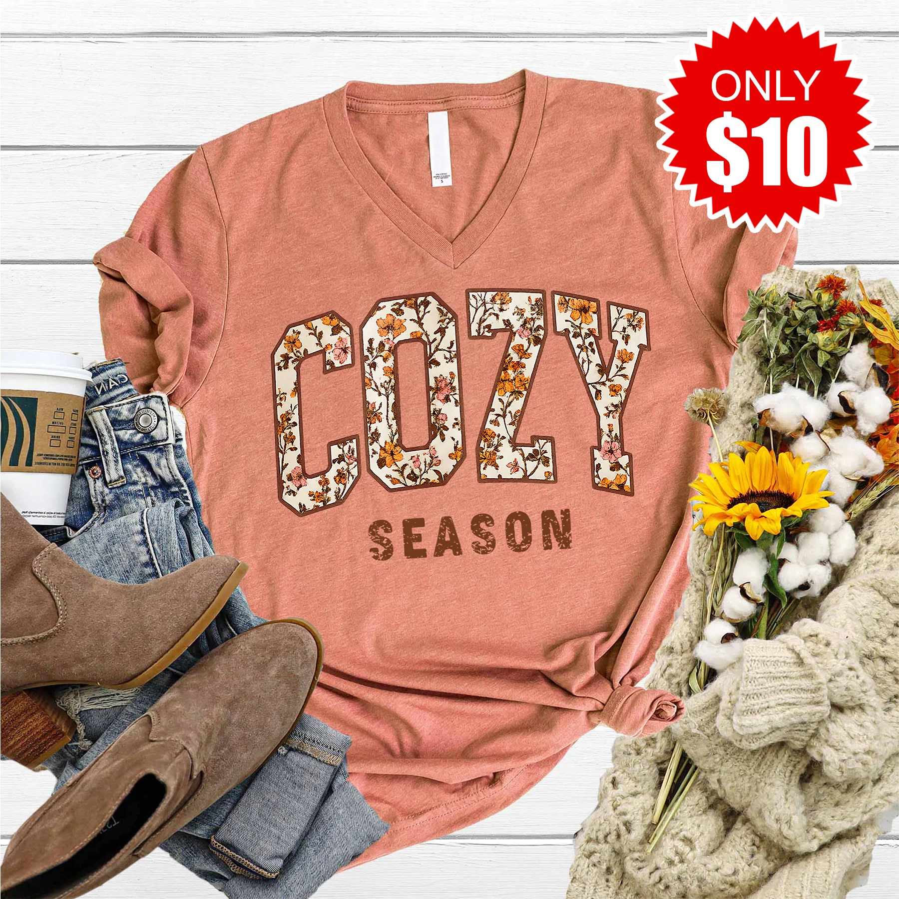 Cozy Season V-Neck - 10