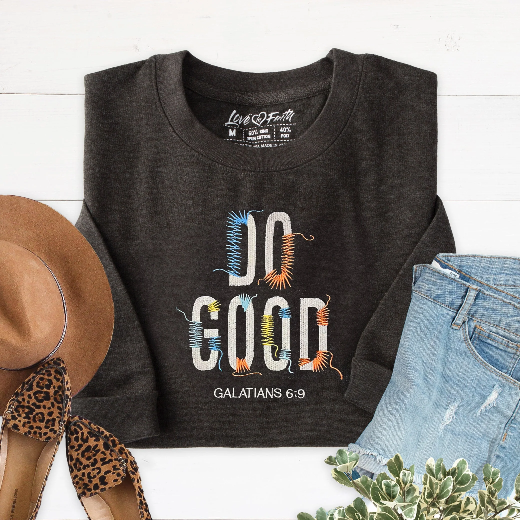 Do Good Embroidered Crewneck Sweatshirt