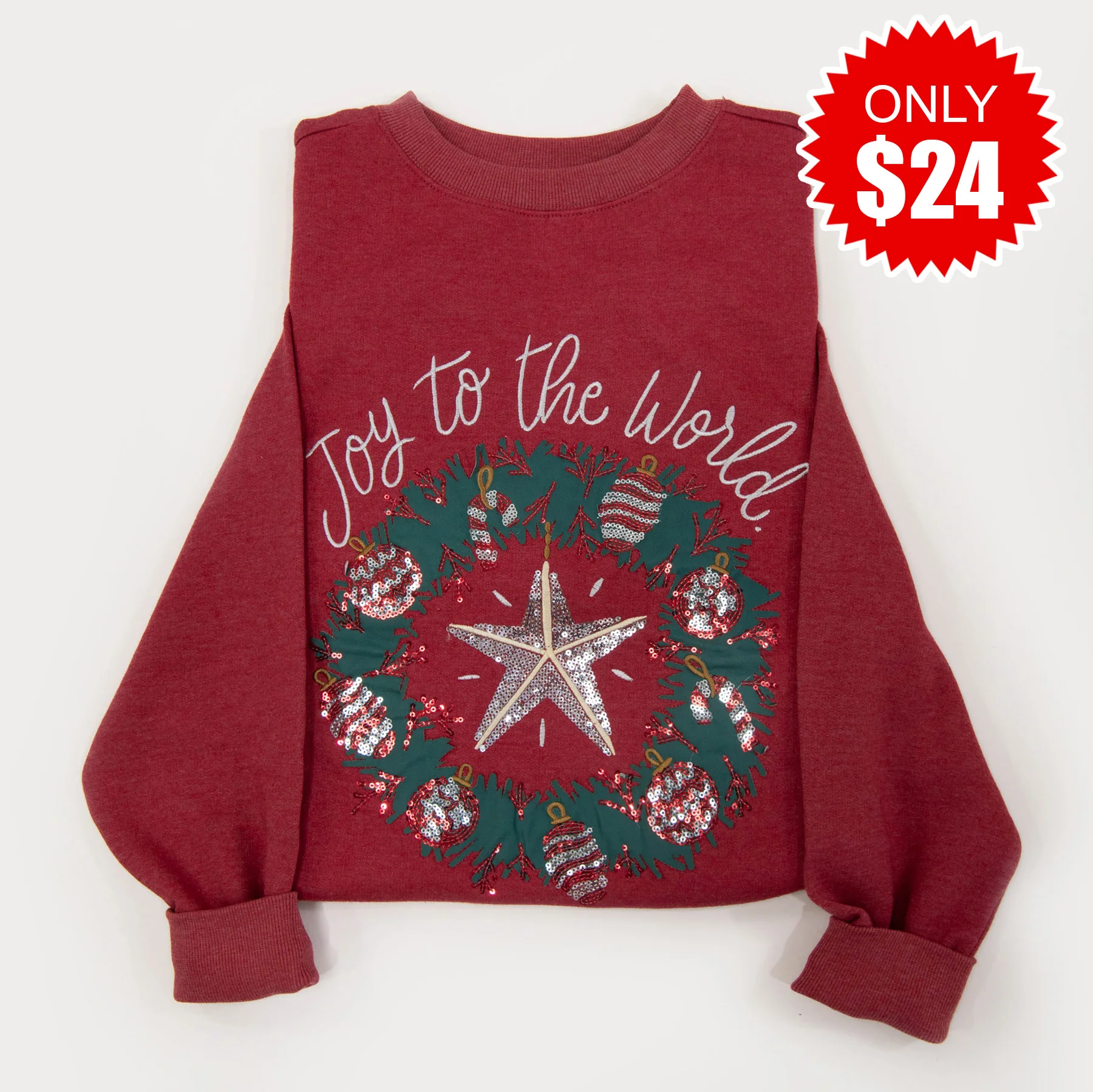 Embellished Joy to the World Sweatshirt - 24