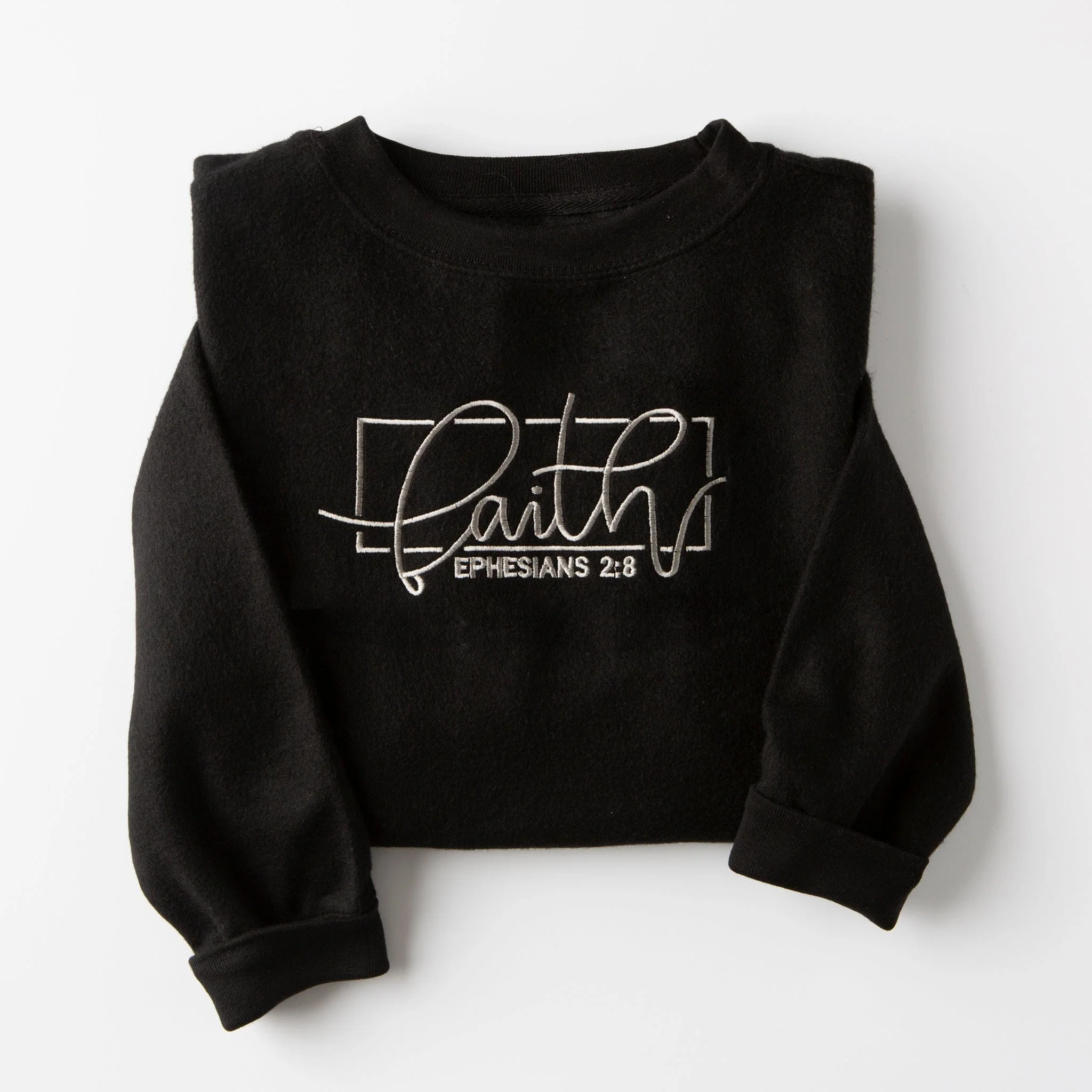 Embroidered Faith Fuzzy Sweatshirt - Image 2
