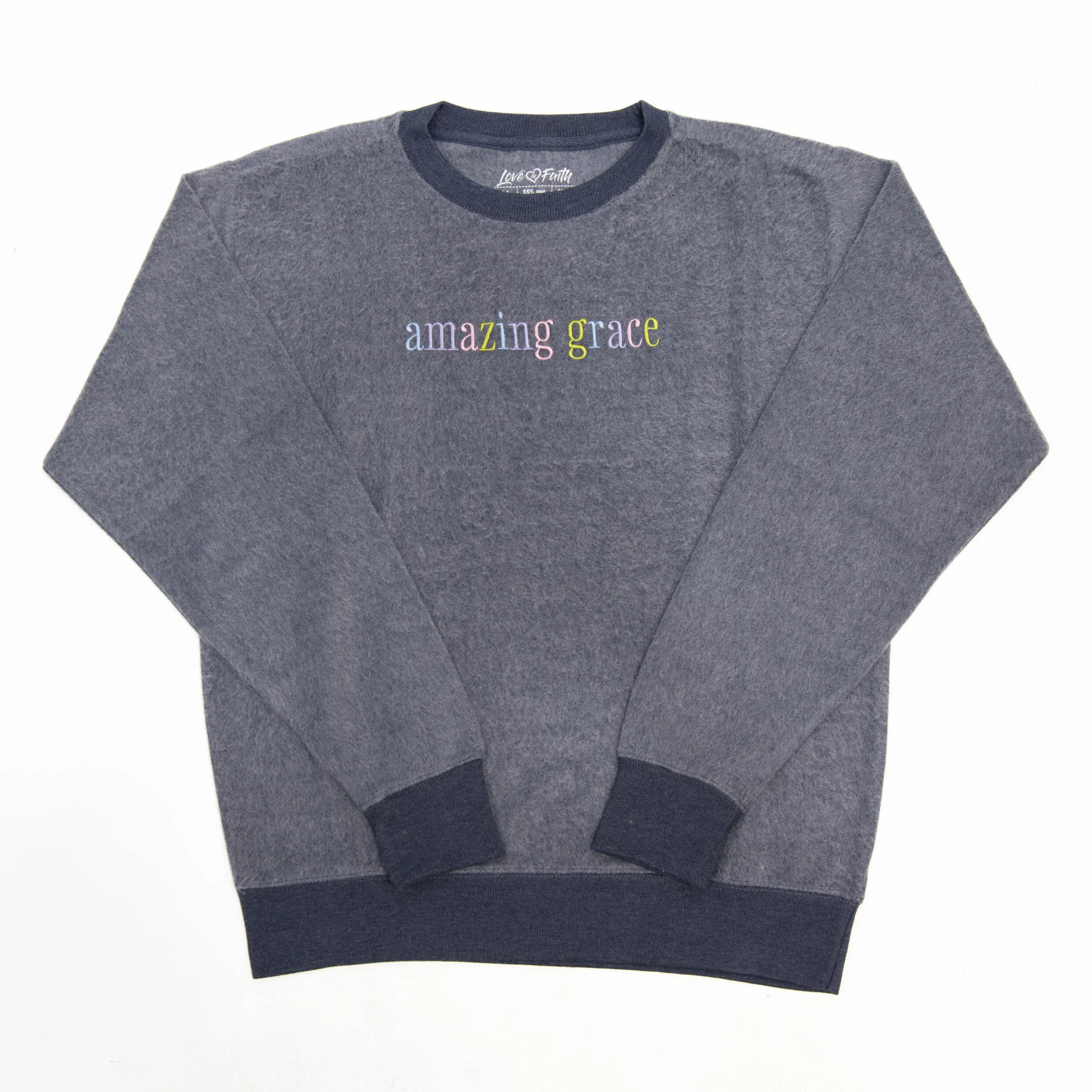 Fuzzy Embroidered Amazing Grace Sweatshirt - Image 4