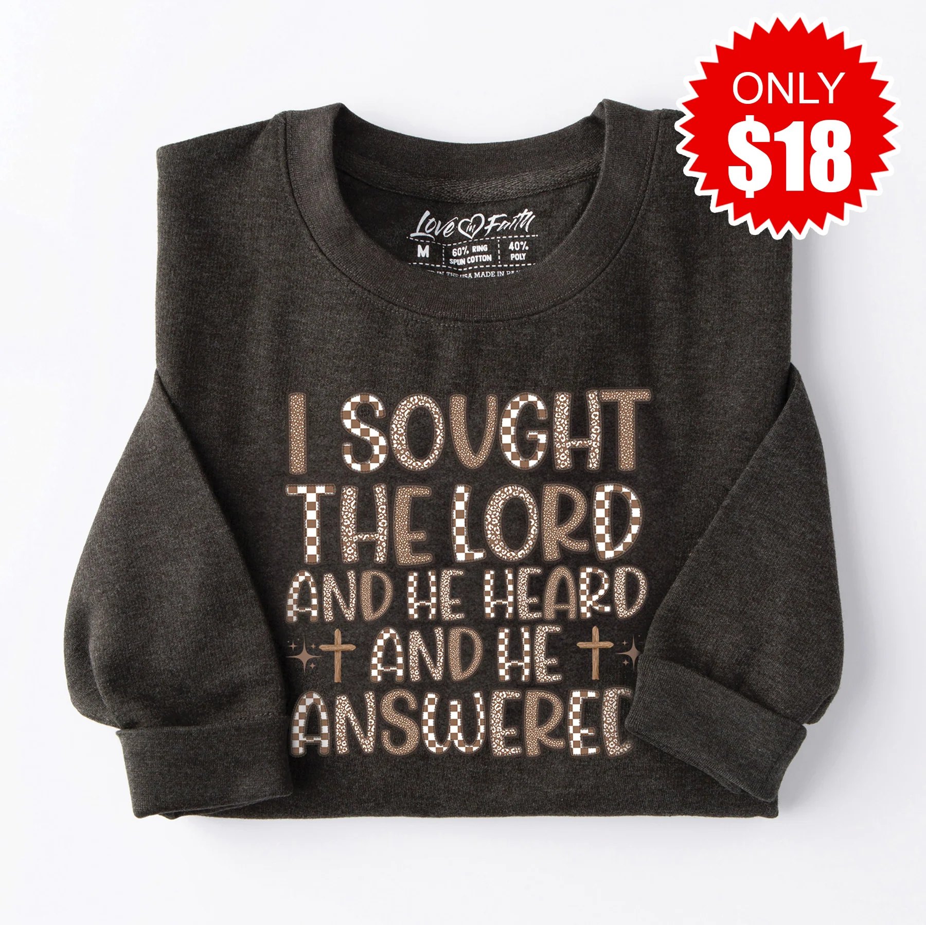 He Heard He Answered Sweatshirt - Heather Charcoal - 18