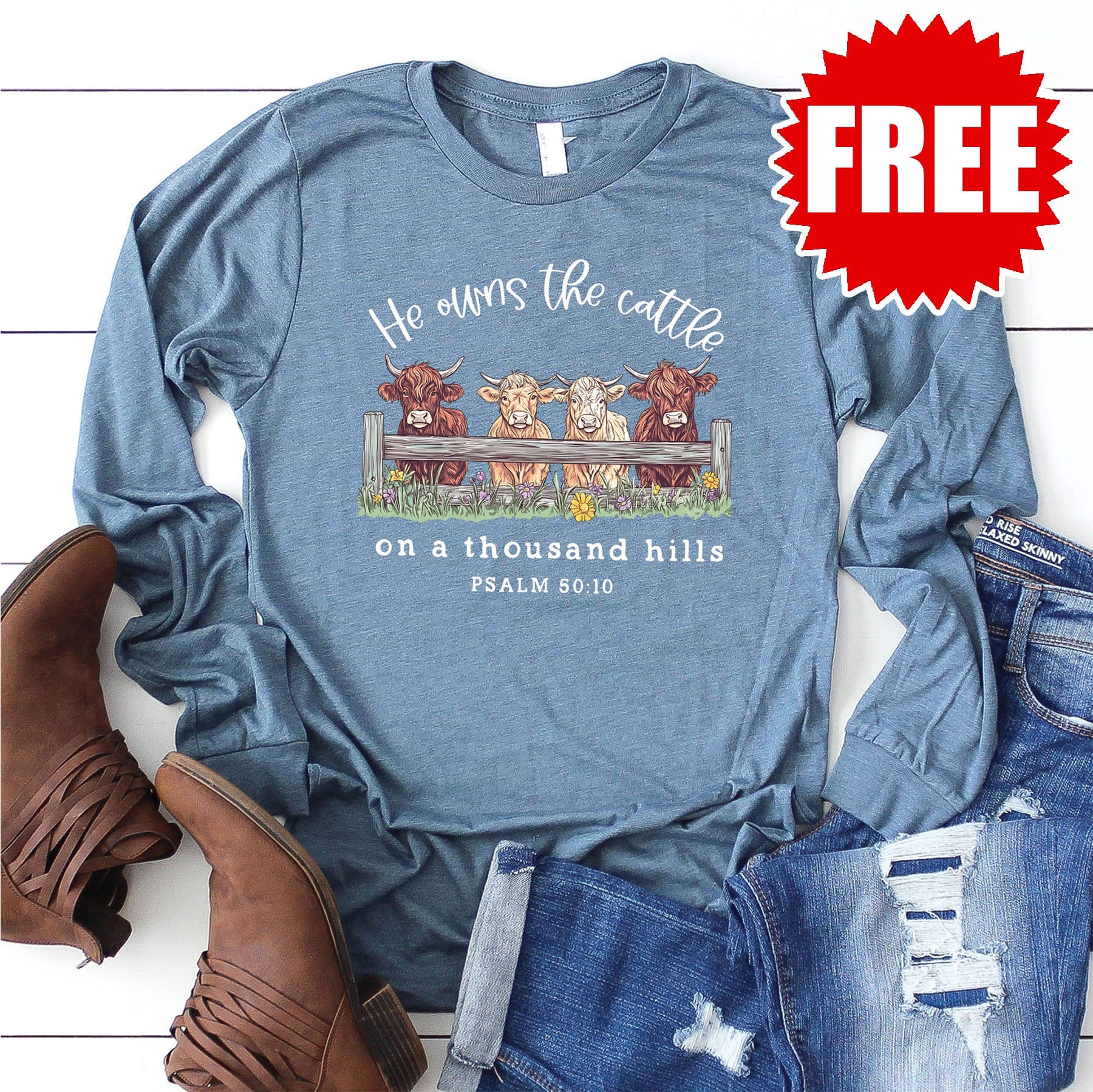 He Owns the Cattle Long Sleeve - 0