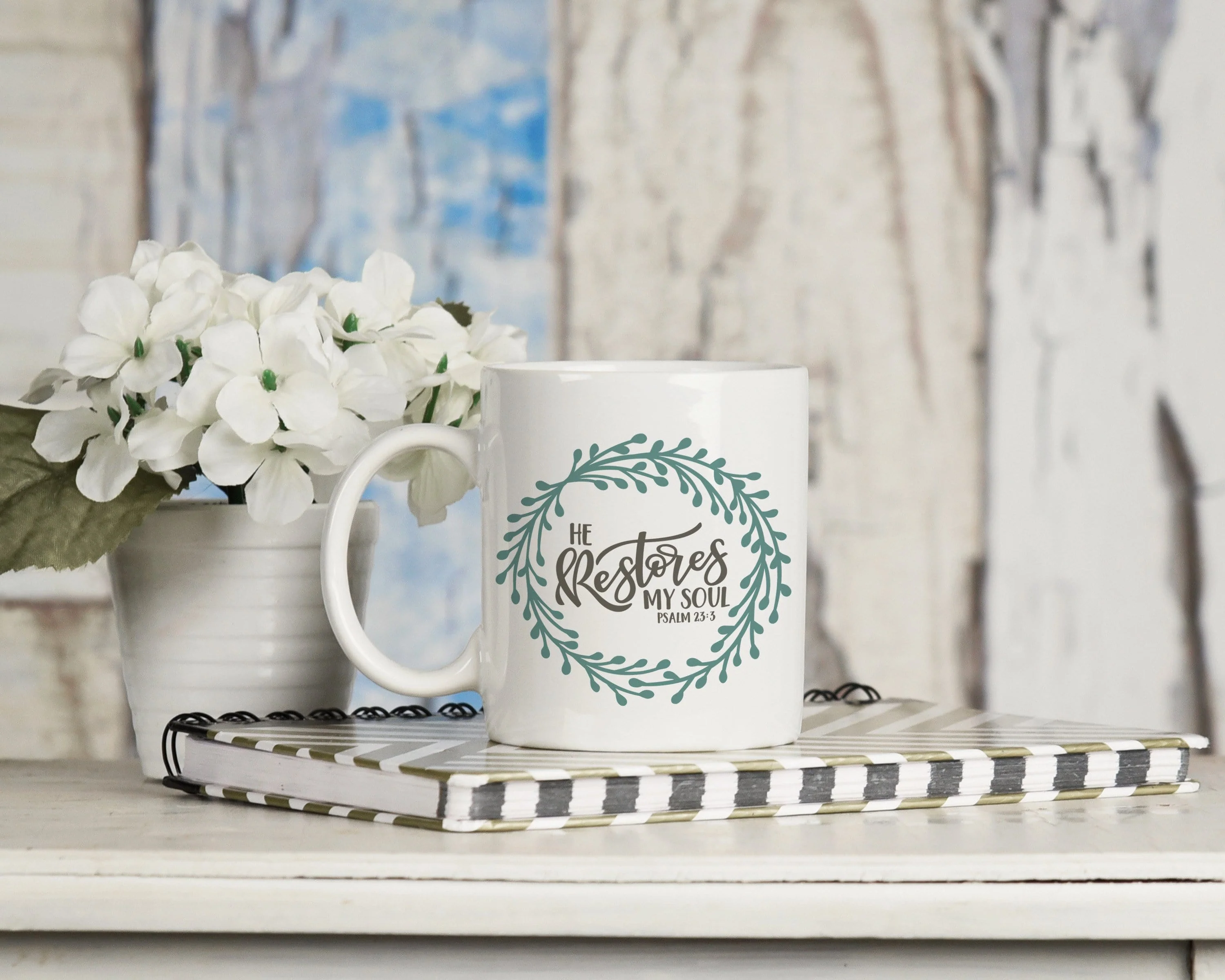He Restores My Soul Psalm 23:3 Mug 11oz