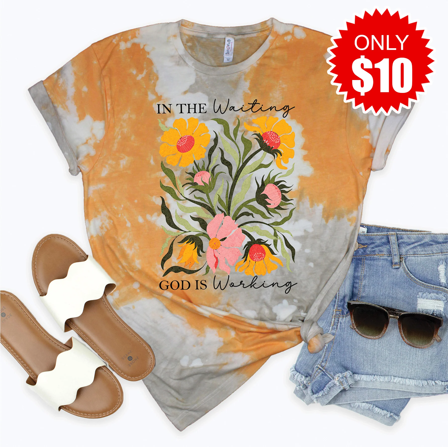In the Waiting God is Working Tee - 10