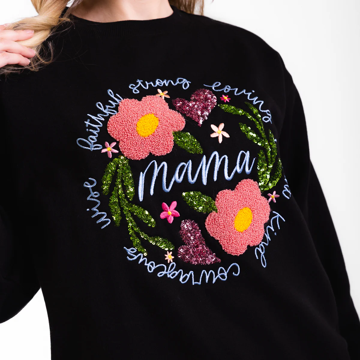 Mama Embellished Crewneck Sweatshirt - Image 3
