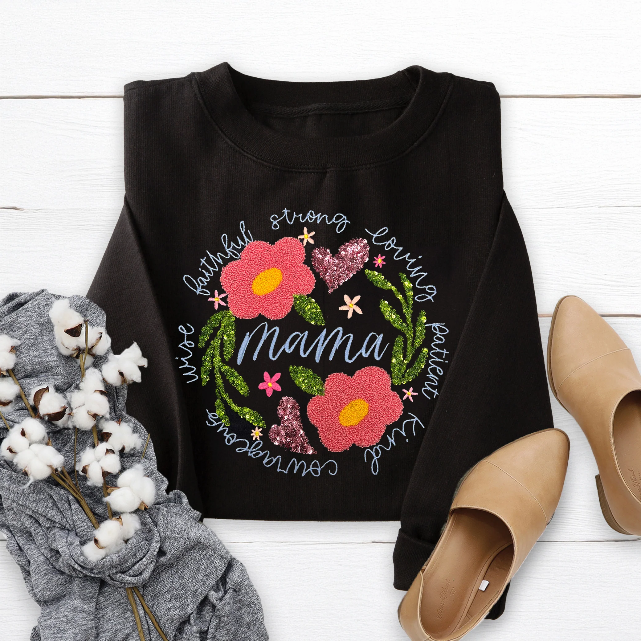Mama Embellished Crewneck Sweatshirt - Image 2