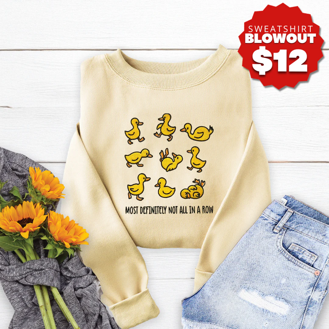 Not in a Row Embroidered Crewneck Sweatshirt