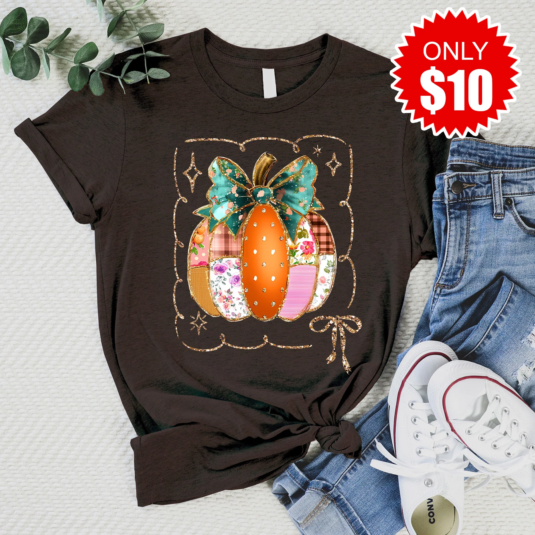 Patchwork Pumpkin Tee - 10