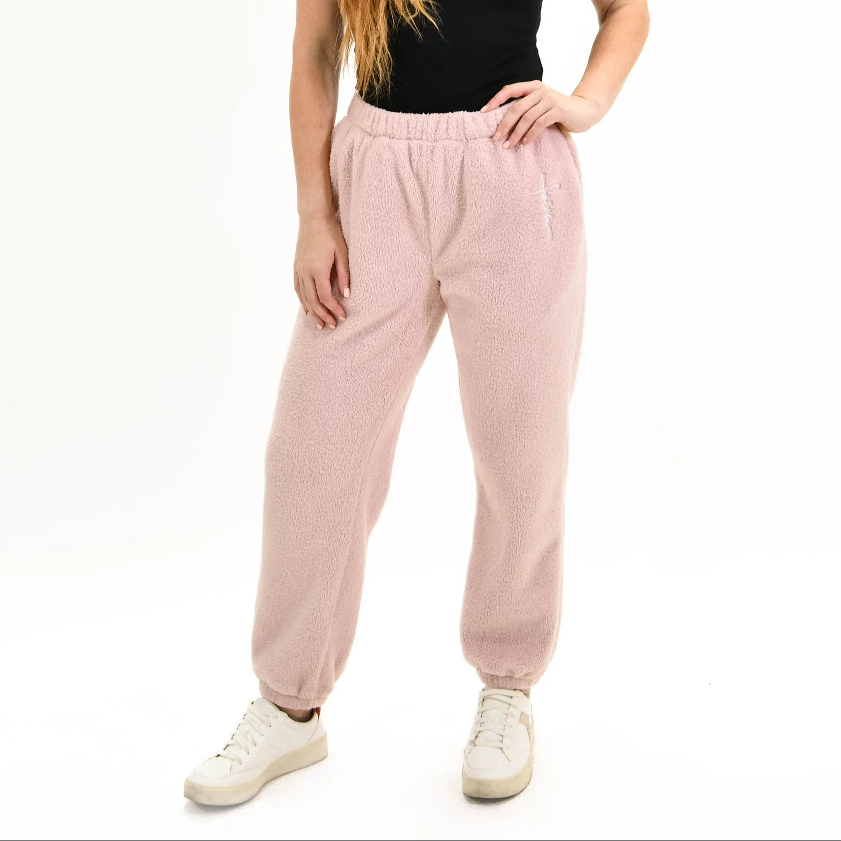 Pink Faith Cross Cozy Sherpa Fleece Half Zip Pullover & Sweatpants Bundle - Image 4
