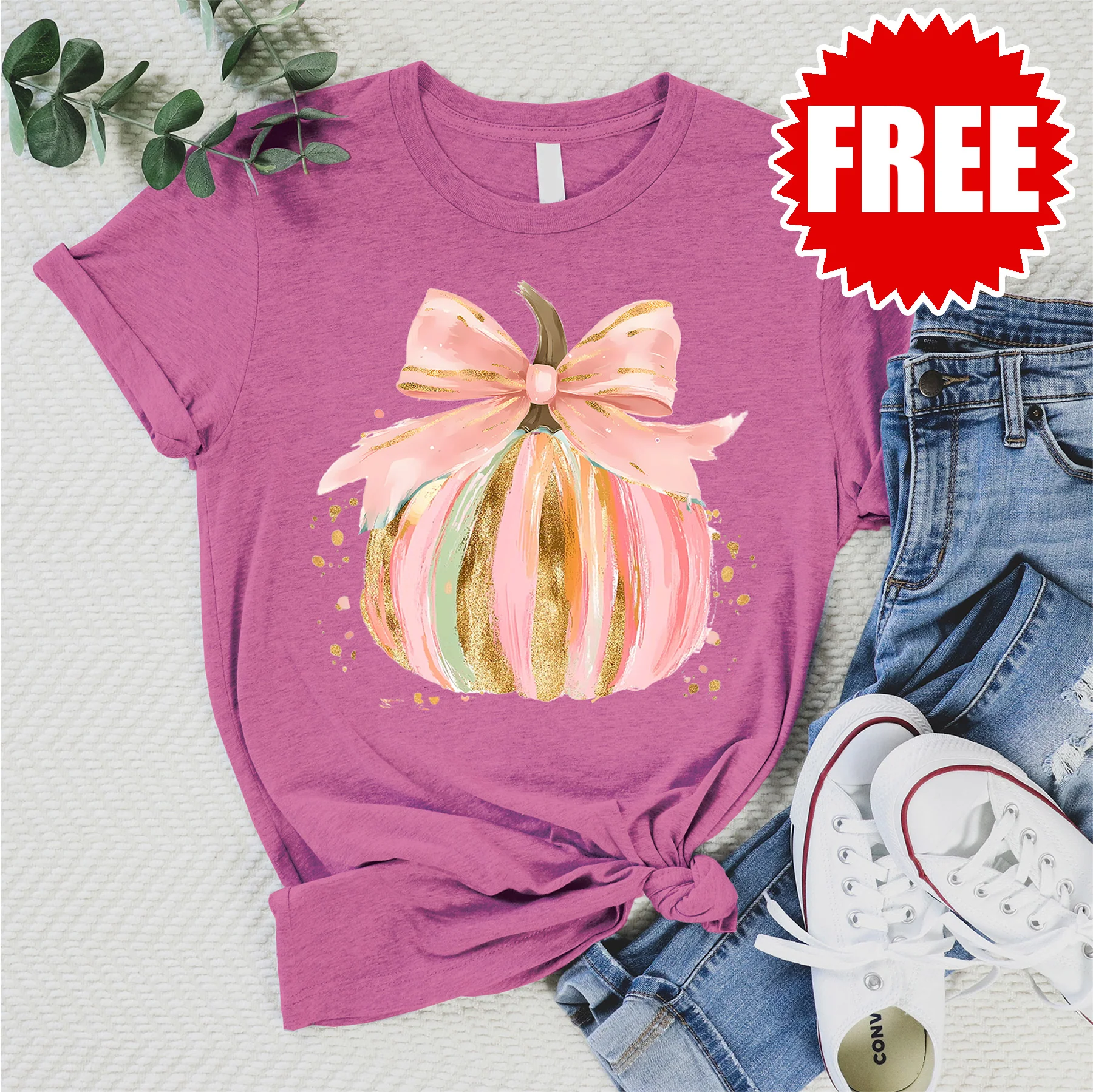 Pink Pumpkin Tee - Heather Peony - 0