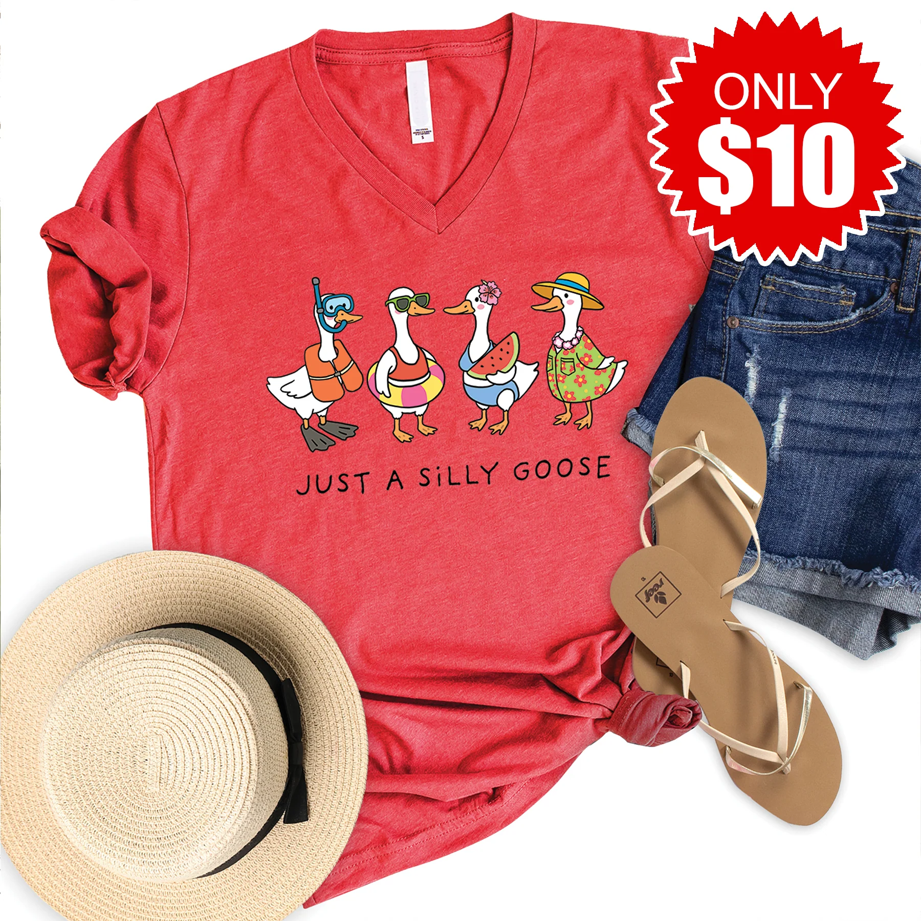 Silly Goose V-Neck - 10