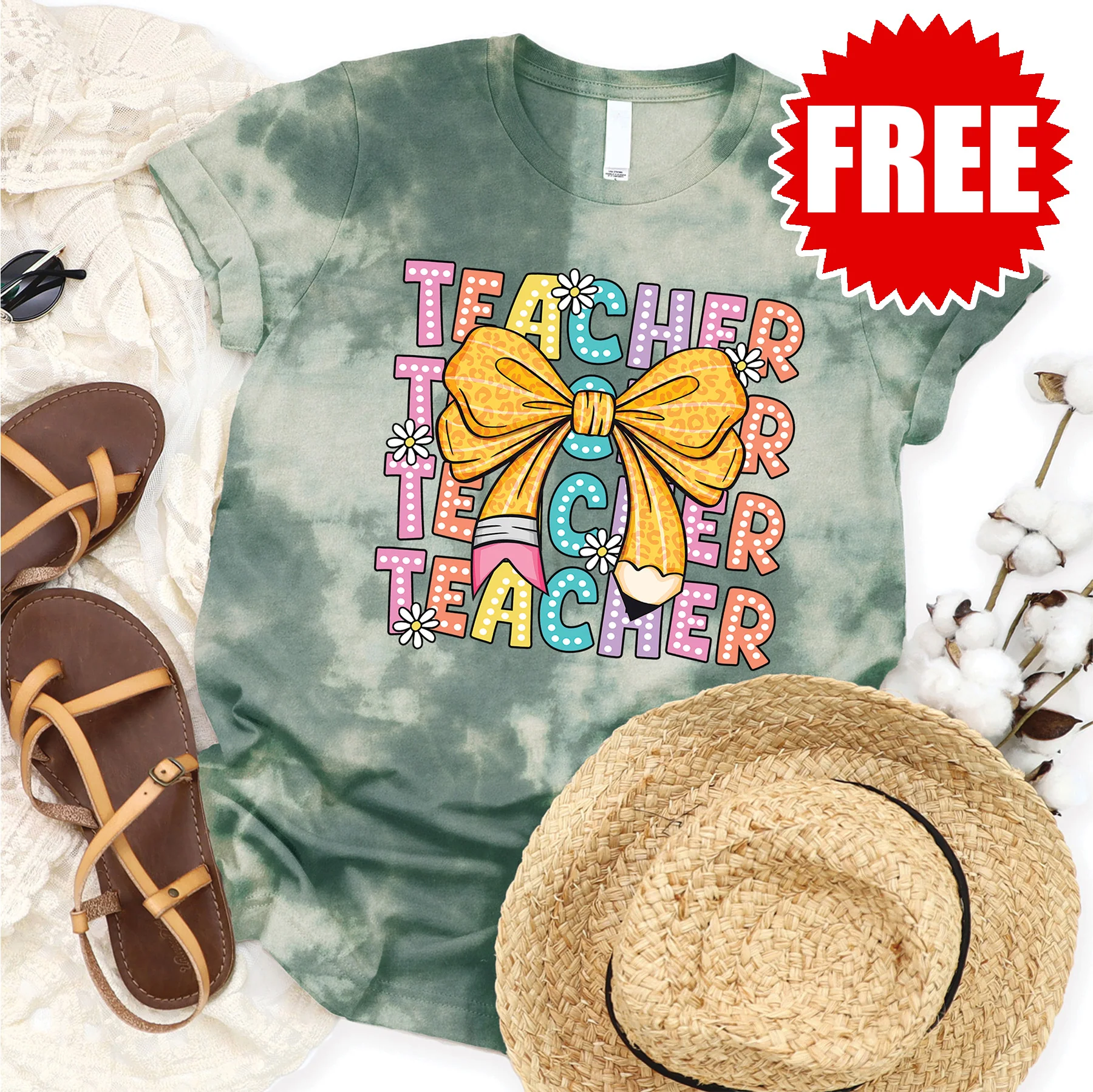 Teacher Tee - Sapphirine Tie Dye - 0