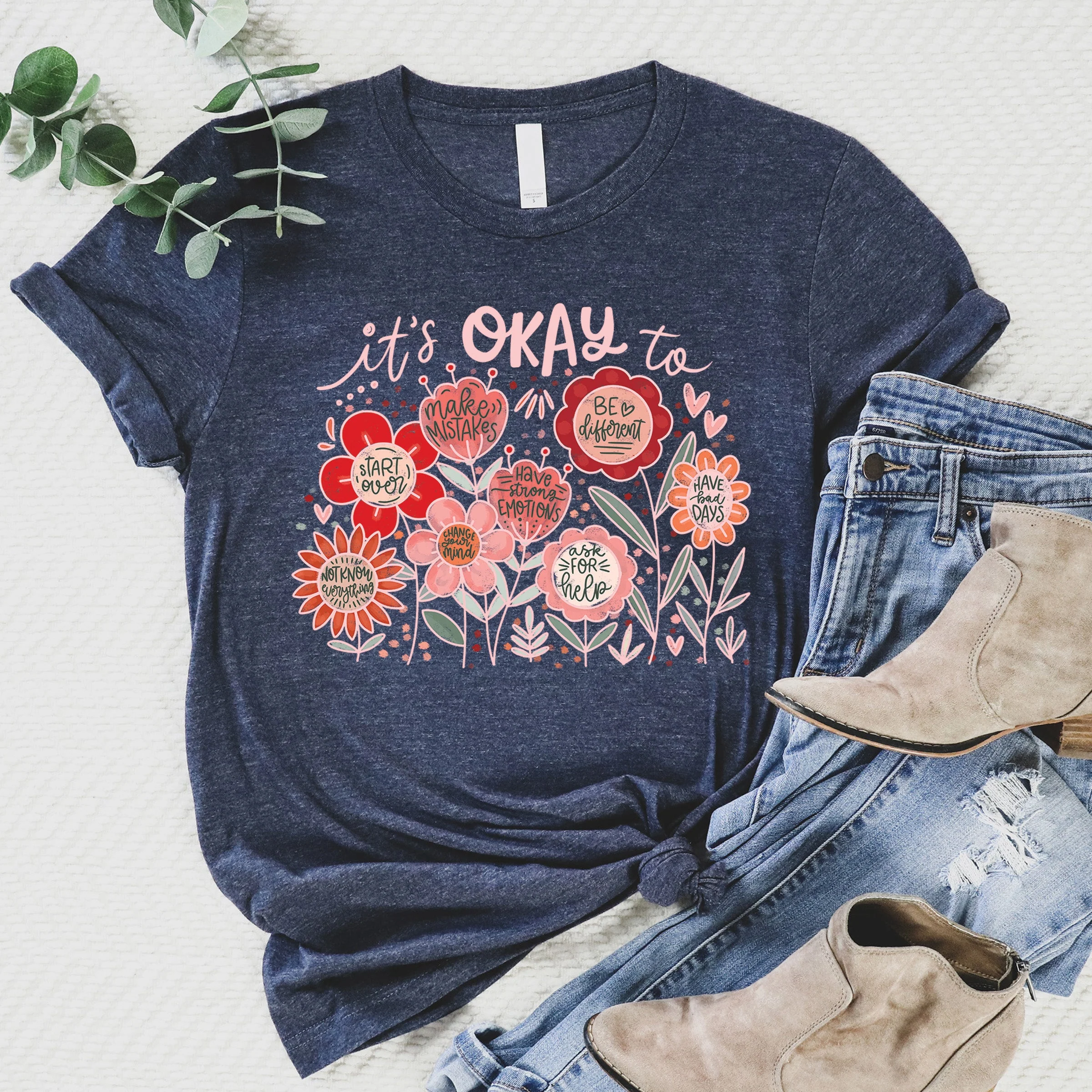 TS-KIT-Love in Faith It’s Okay Tee | Part of Our Mental Health Collection — Super Soft Christian Shirt with Comforting Message, Designed to Uplift & Encourage Women in Faith