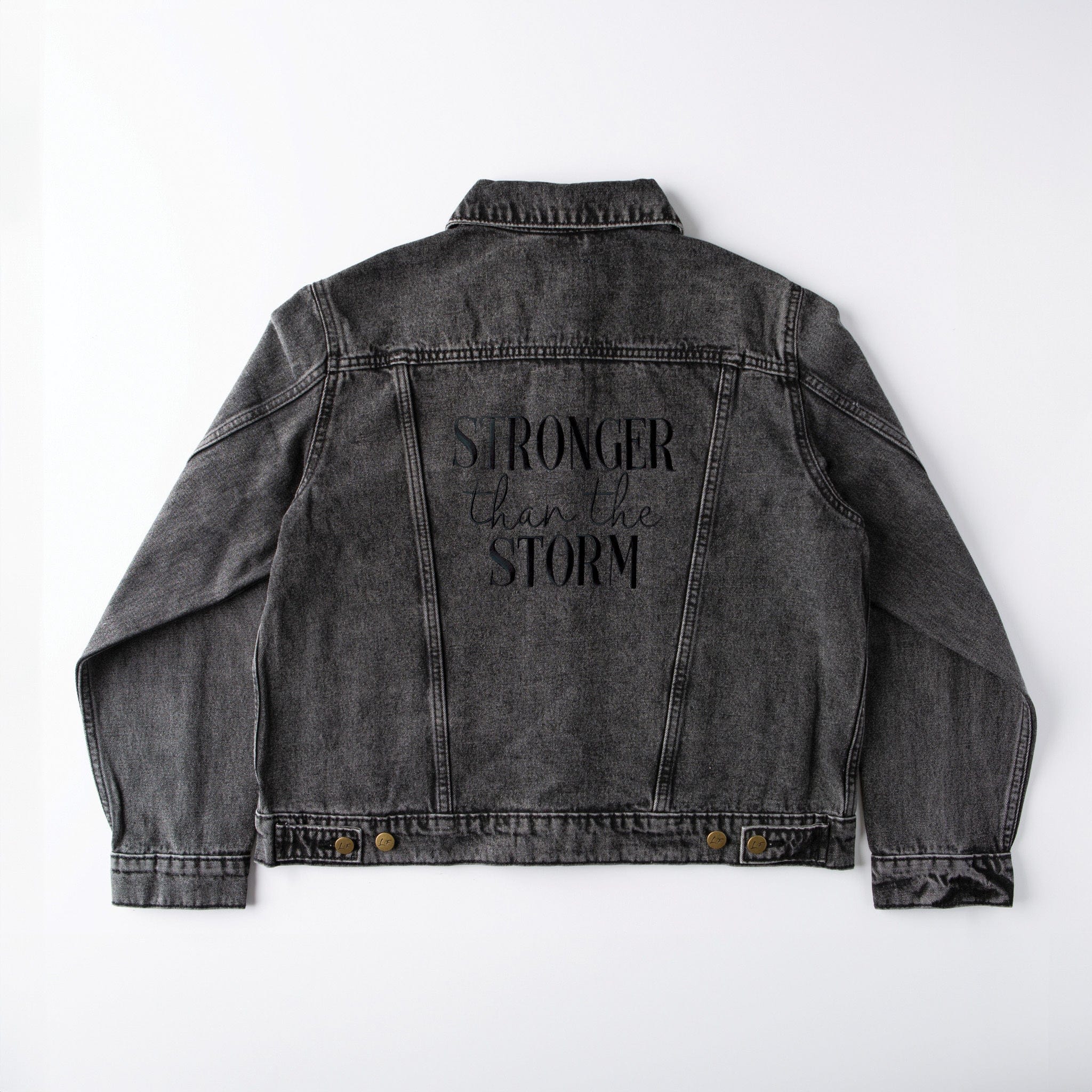 Vintage Washed Stronger Than The Storm Denim Jacket - Image 7