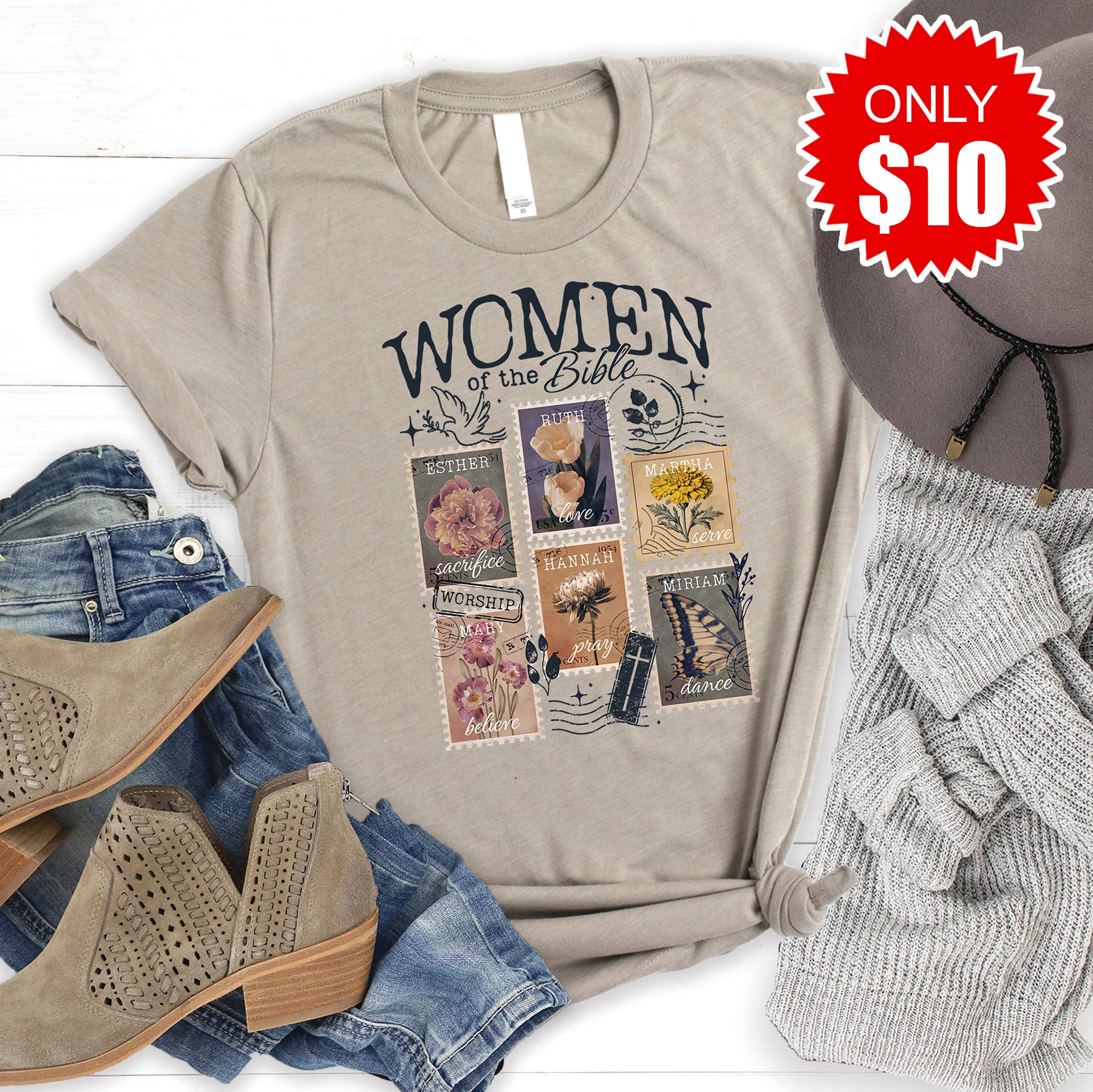 Women of the Bible Stamps Tee - 10